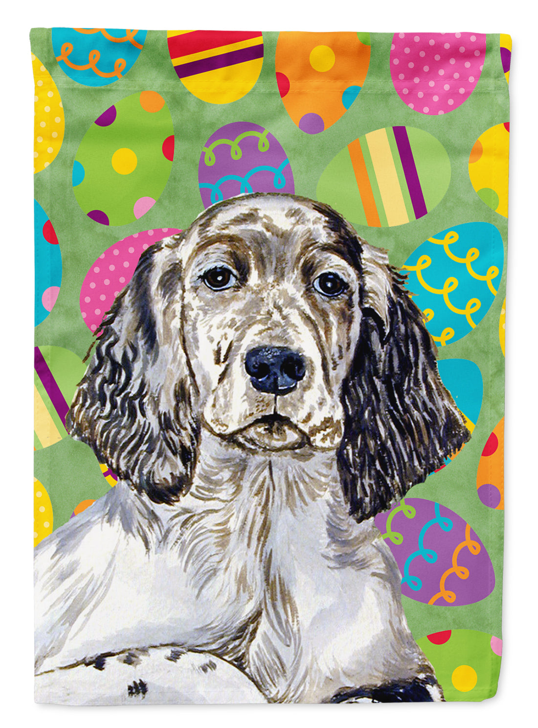 English Setter Easter Eggtravaganza Flag Garden Size  the-store.com.