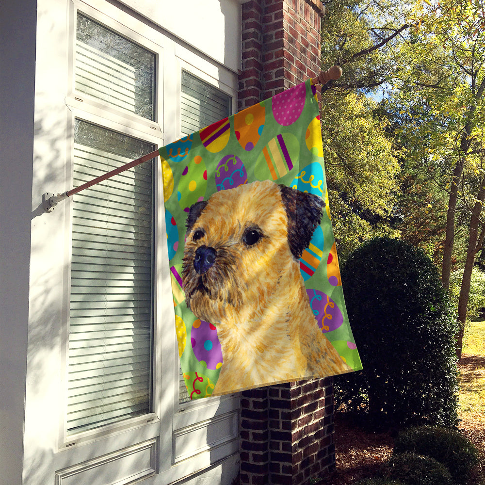 Border Terrier Easter Eggtravaganza Flag Canvas House Size  the-store.com.