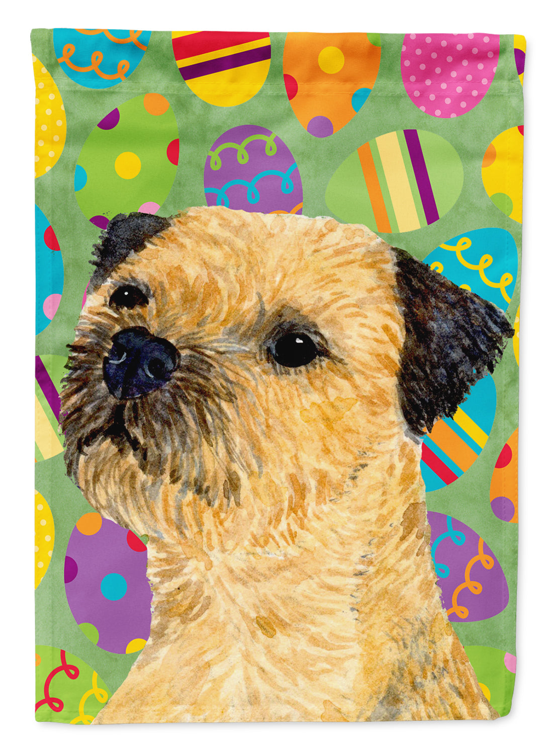 Border Terrier Easter Eggtravaganza Flag Garden Size  the-store.com.