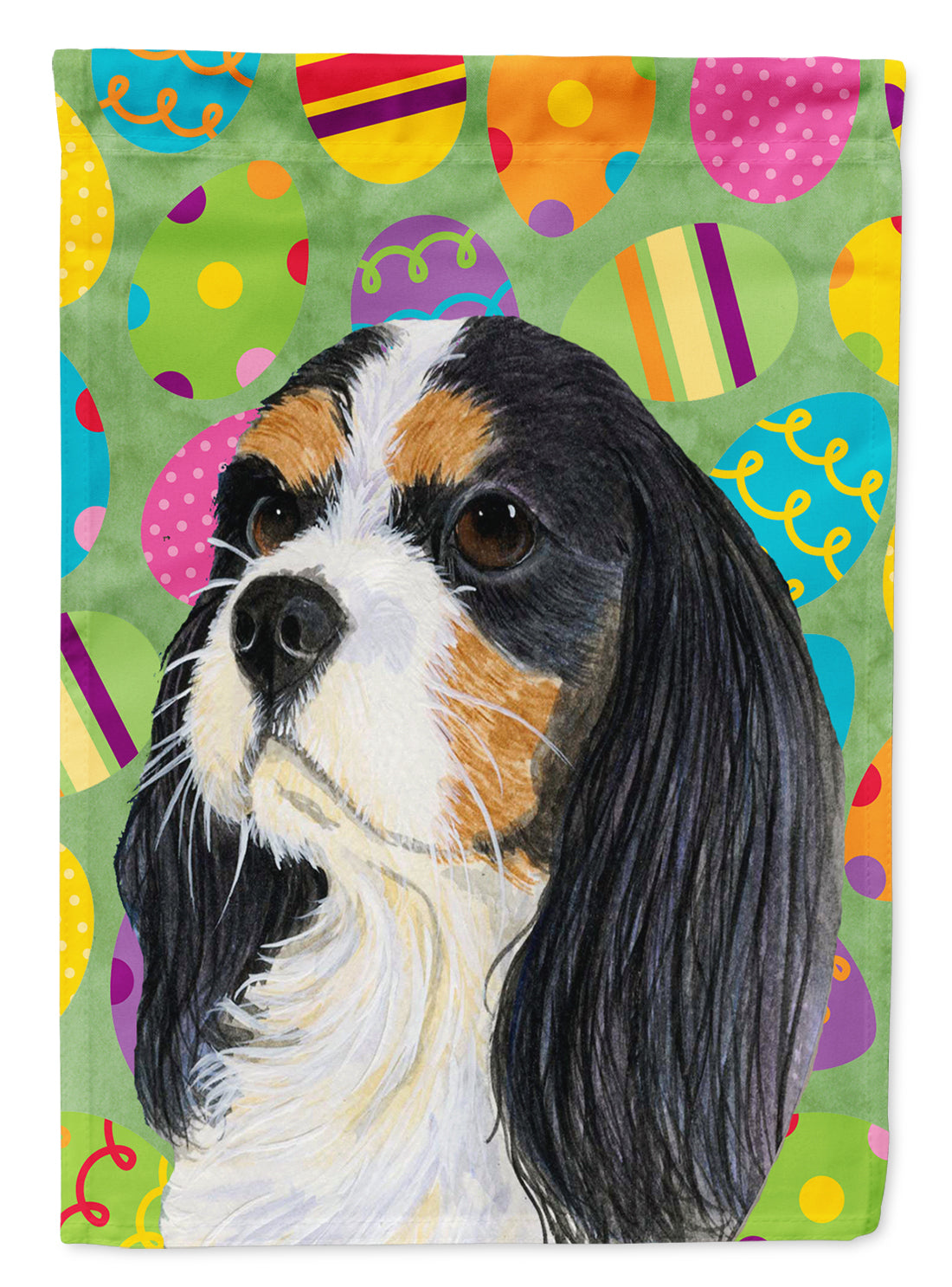 Cavalier Spaniel Easter Eggtravaganza Flag Garden Size  the-store.com.