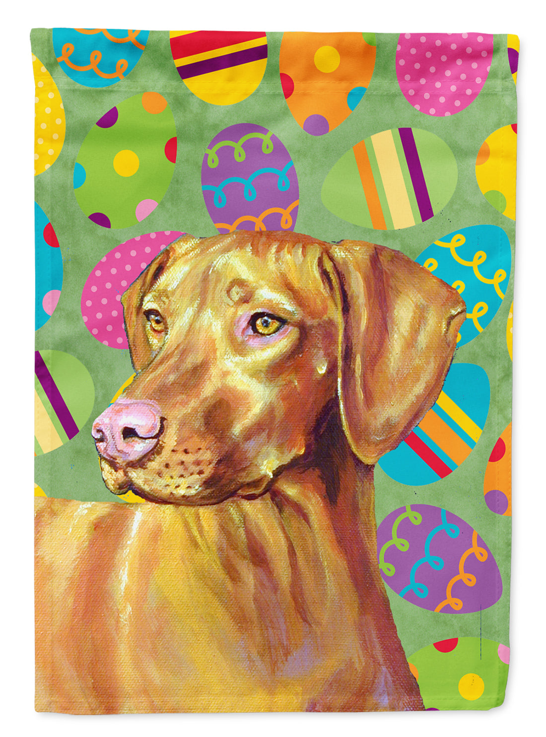 Vizsla Easter Eggtravaganza Flag Canvas House Size  the-store.com.