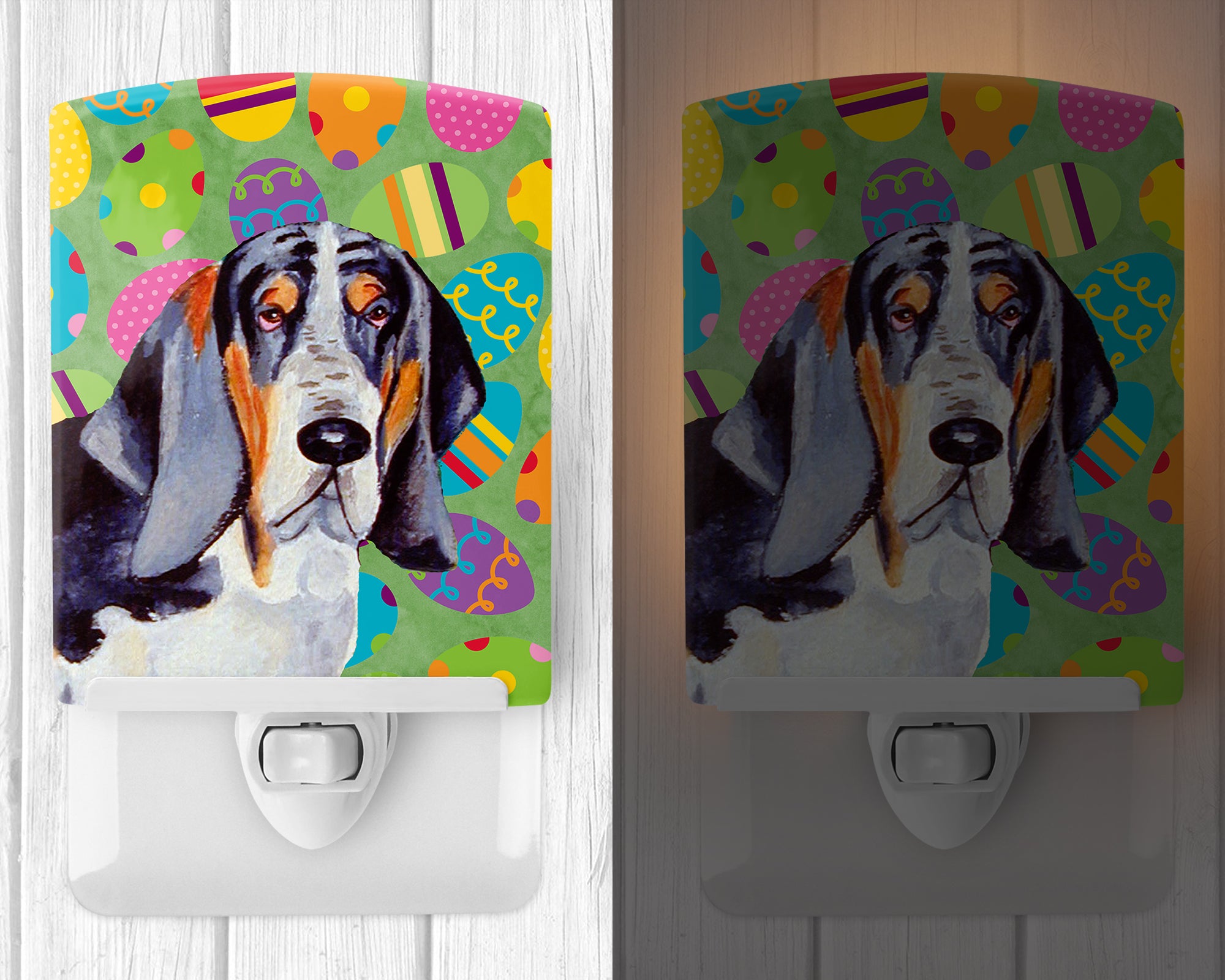 Basset Hound Easter Eggtravaganza Ceramic Night Light LH9417CNL - the-store.com