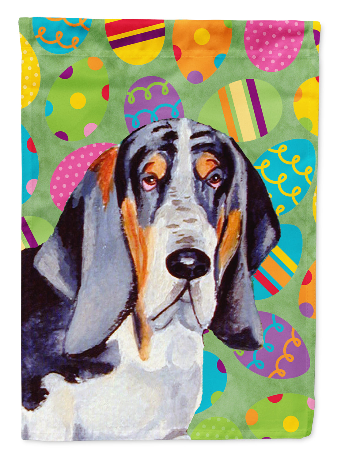 Basset Hound Easter Eggtravaganza Flag Garden Size  the-store.com.