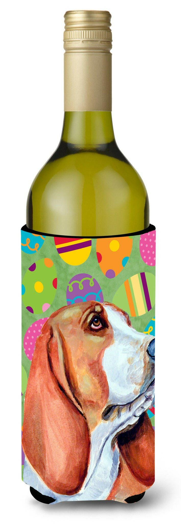 Basset Hound Easter Eggtravaganza Wine Bottle Beverage Insulator Beverage Insulator Hugger LH9422LITERK by Caroline&#39;s Treasures