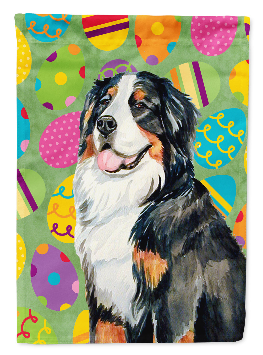 Bernese Mountain Dog Easter Eggtravaganza Flag Canvas House Size  the-store.com.