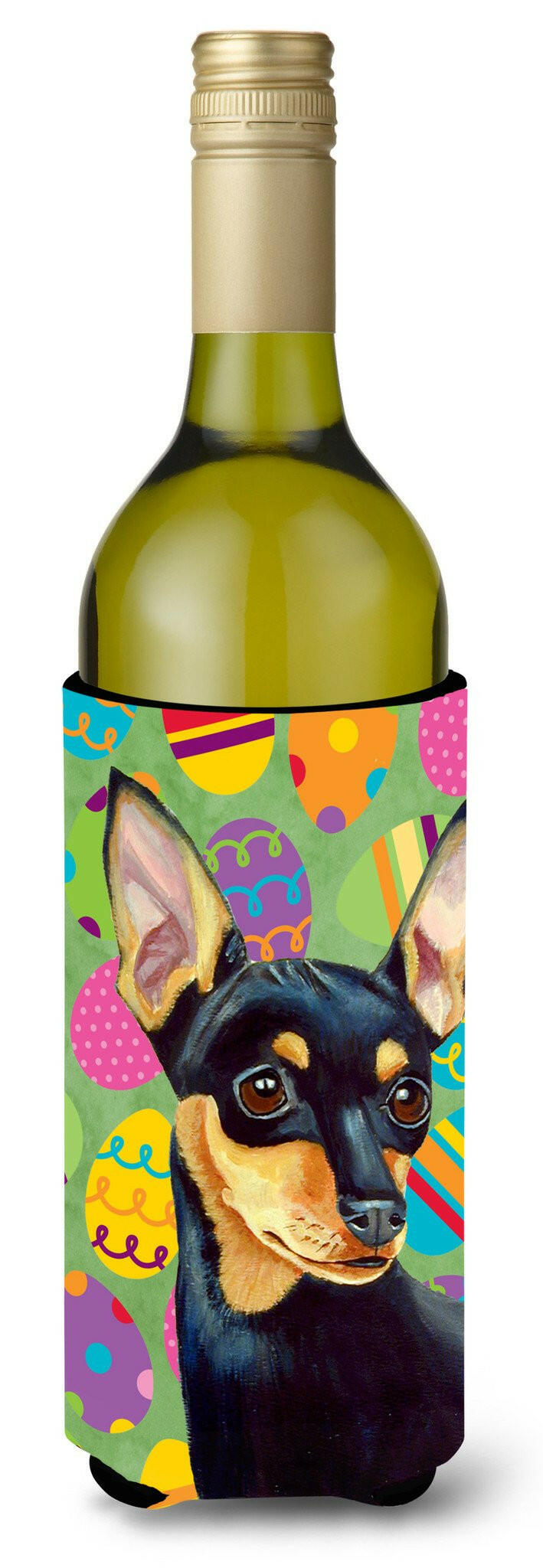 Min Pin Easter Eggtravaganza Wine Bottle Beverage Insulator Beverage Insulator Hugger by Caroline's Treasures