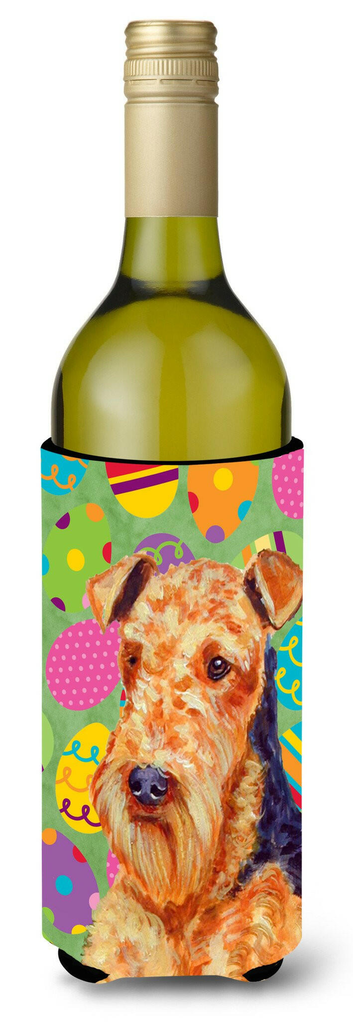 Airedale Easter Eggtravaganza Wine Bottle Beverage Insulator Beverage Insulator Hugger by Caroline's Treasures