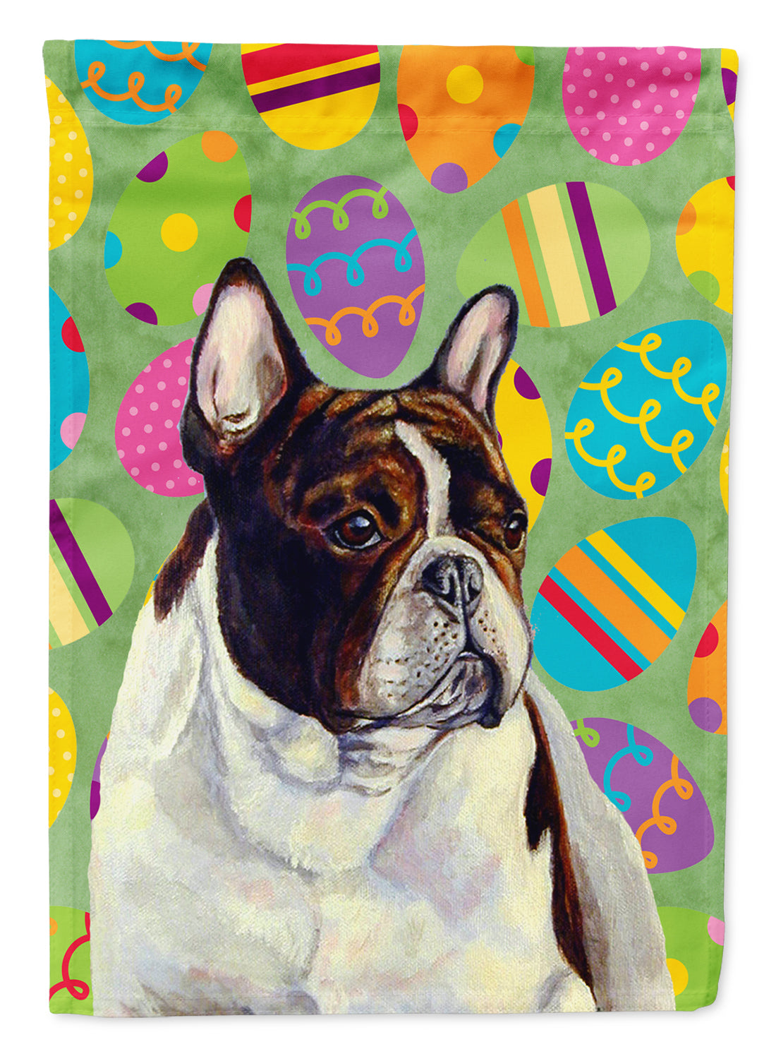 French Bulldog Easter Eggtravaganza Flag Canvas House Size  the-store.com.