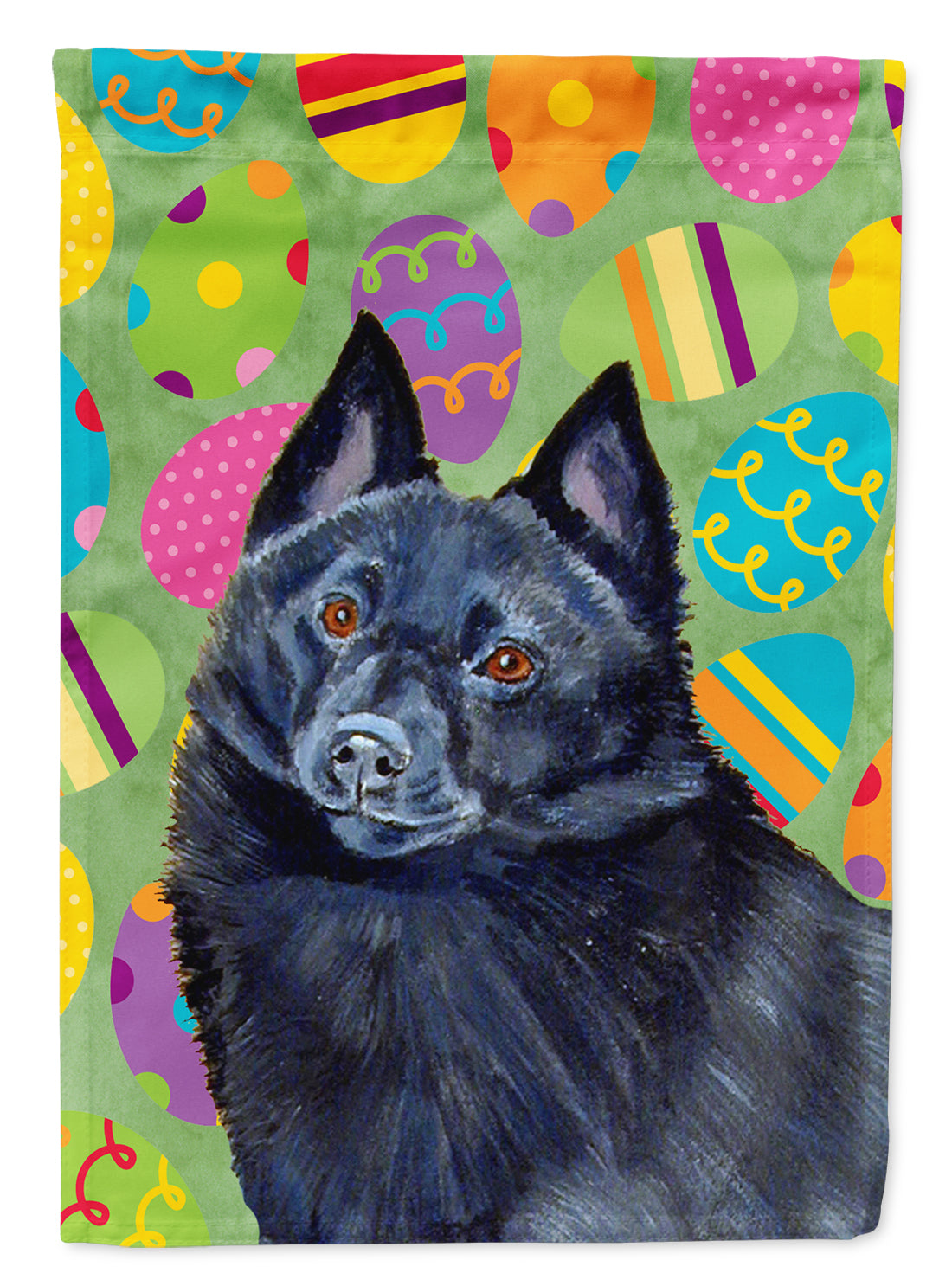 Schipperke Easter Eggtravaganza Flag Garden Size  the-store.com.