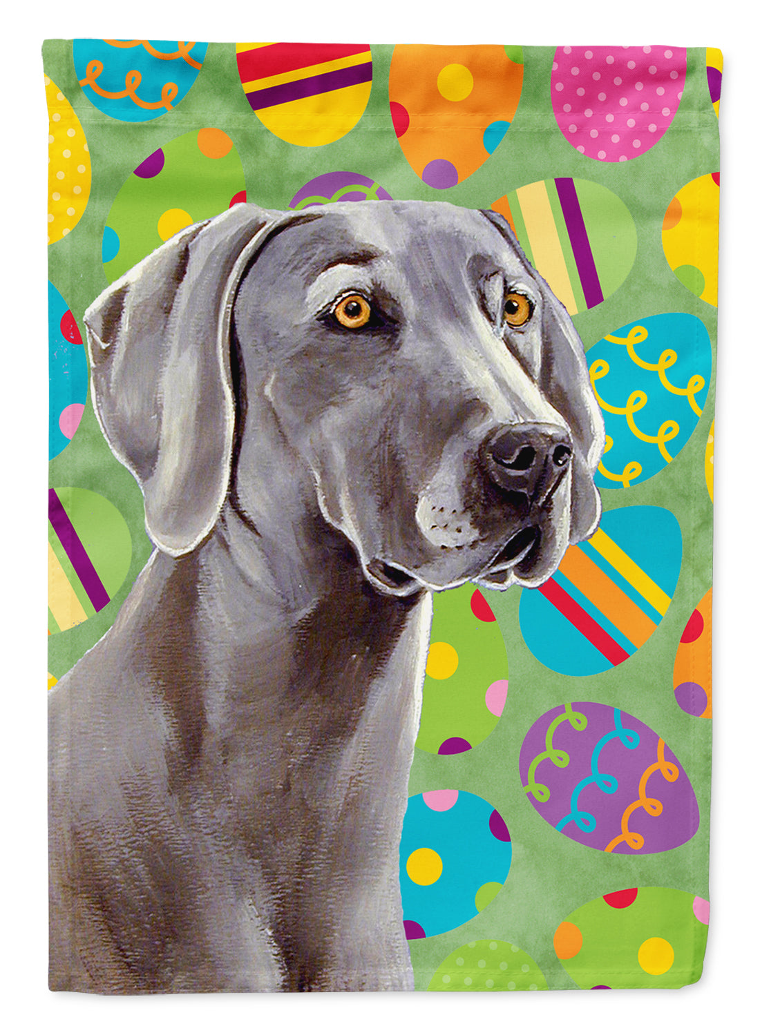 Weimaraner Easter Eggtravaganza Flag Canvas House Size  the-store.com.