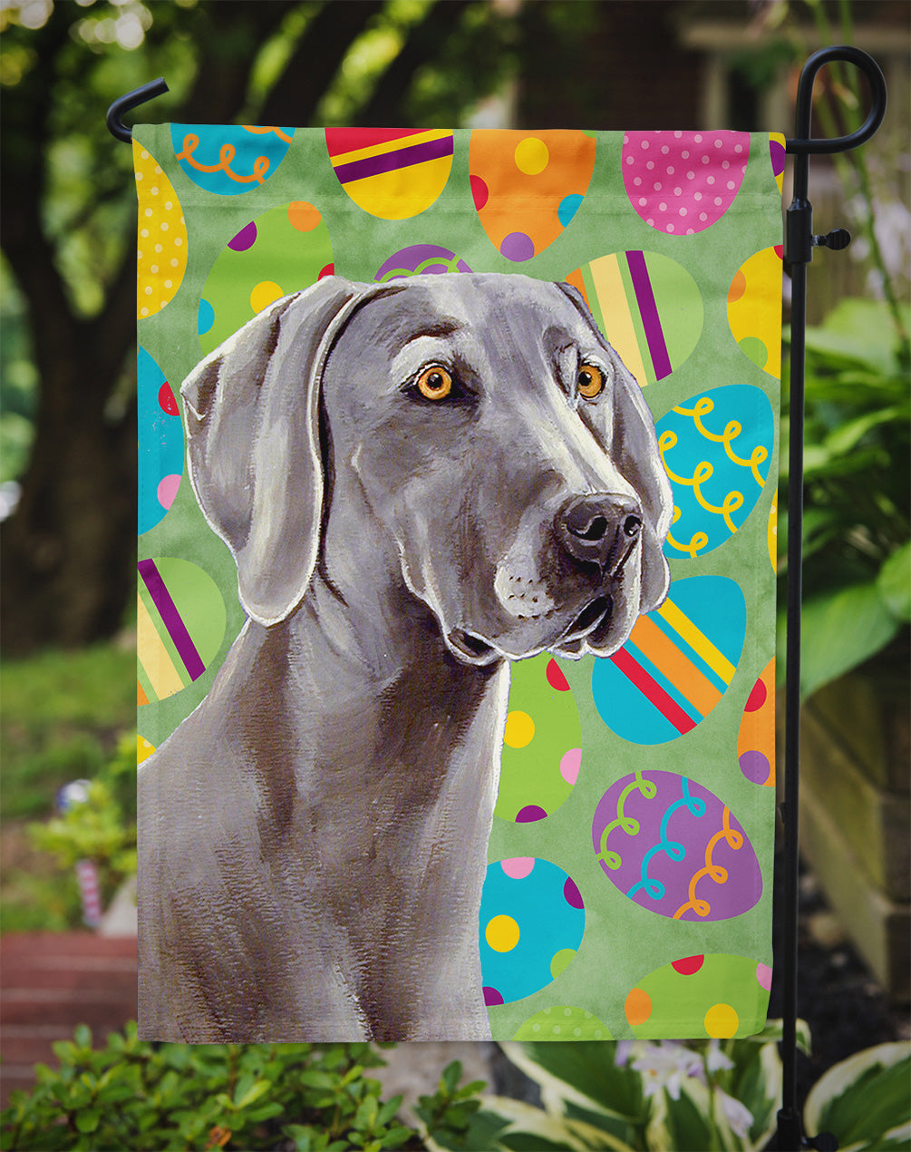 Weimaraner Easter Eggtravaganza Flag Garden Size  the-store.com.