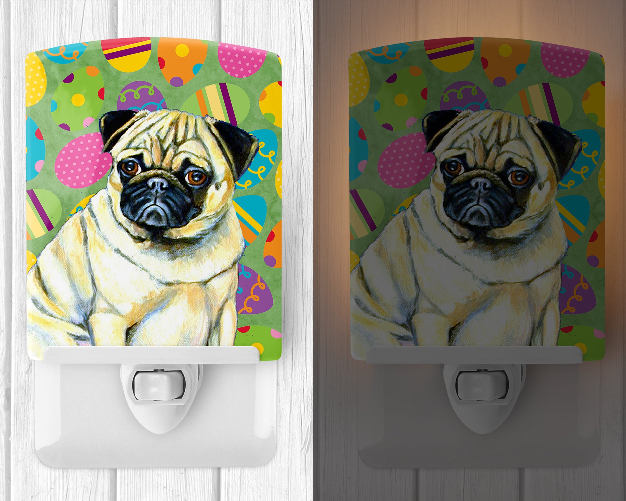 Pug Easter Eggtravaganza Ceramic Night Light LH9432CNL - the-store.com