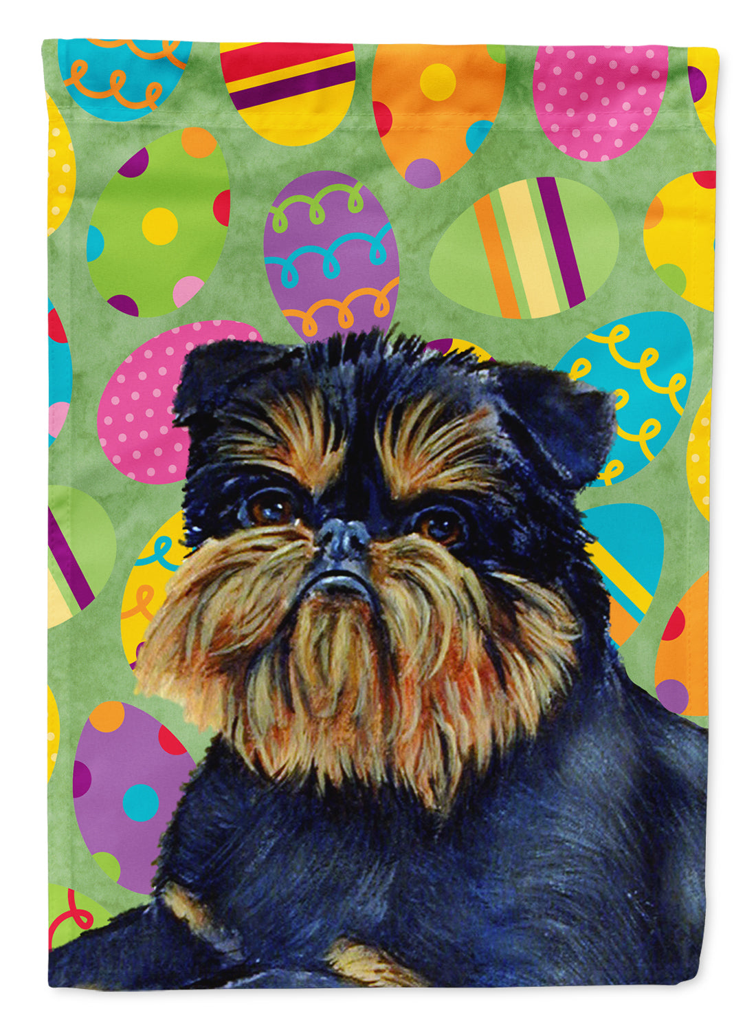 Brussels Griffon Easter Eggtravaganza Flag Canvas House Size  the-store.com.