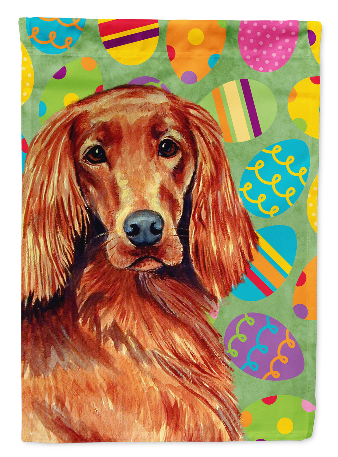 Irish Setter Easter Eggtravaganza Flag Canvas House Size  the-store.com.