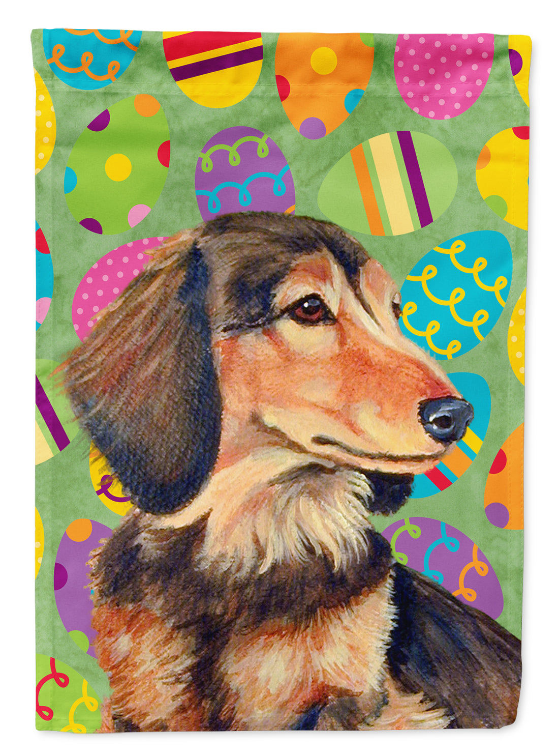 Dachshund Easter Eggtravaganza Flag Canvas House Size  the-store.com.