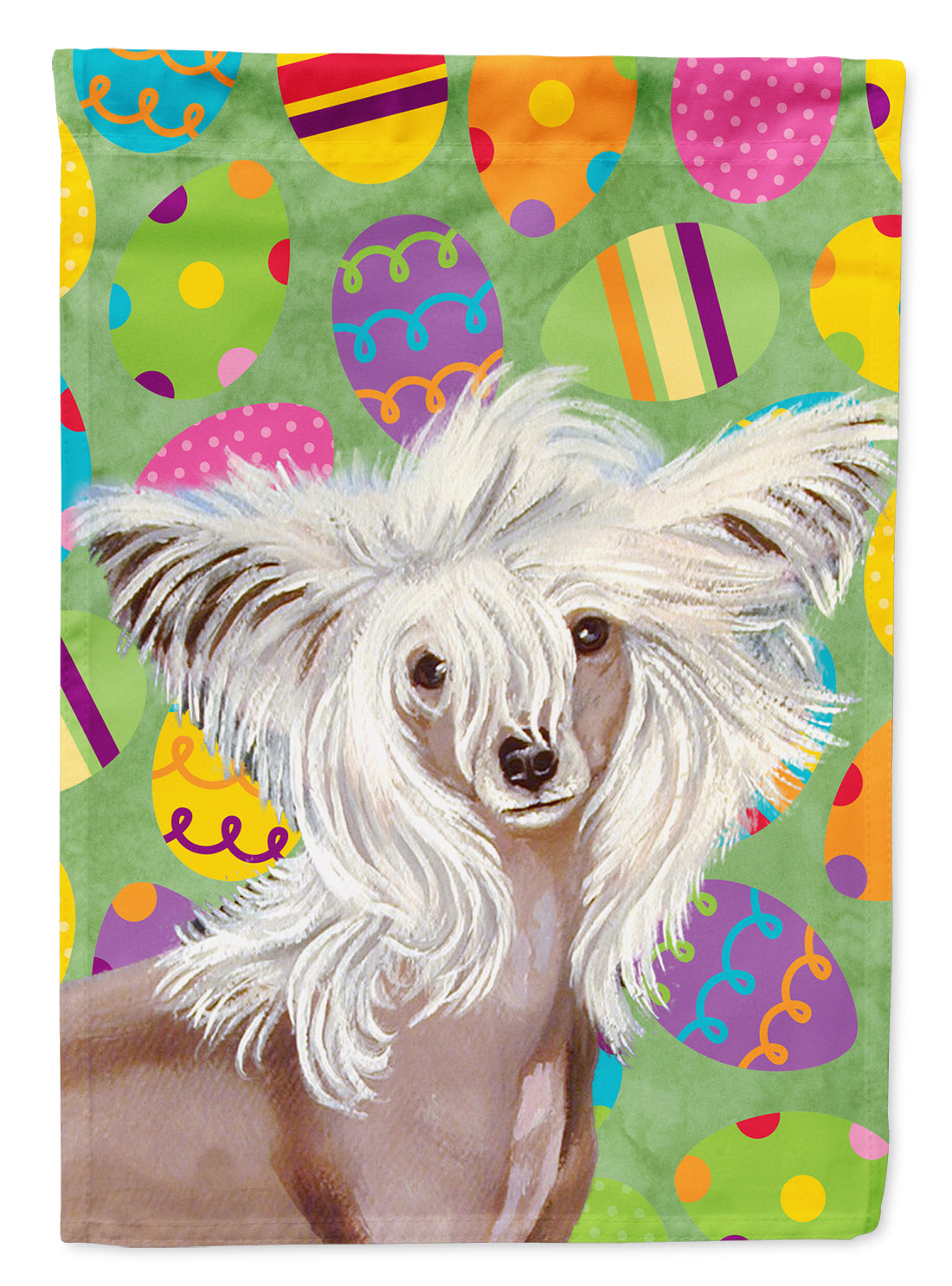 Chinese Crested Easter Eggtravaganza Flag Canvas House Size  the-store.com.