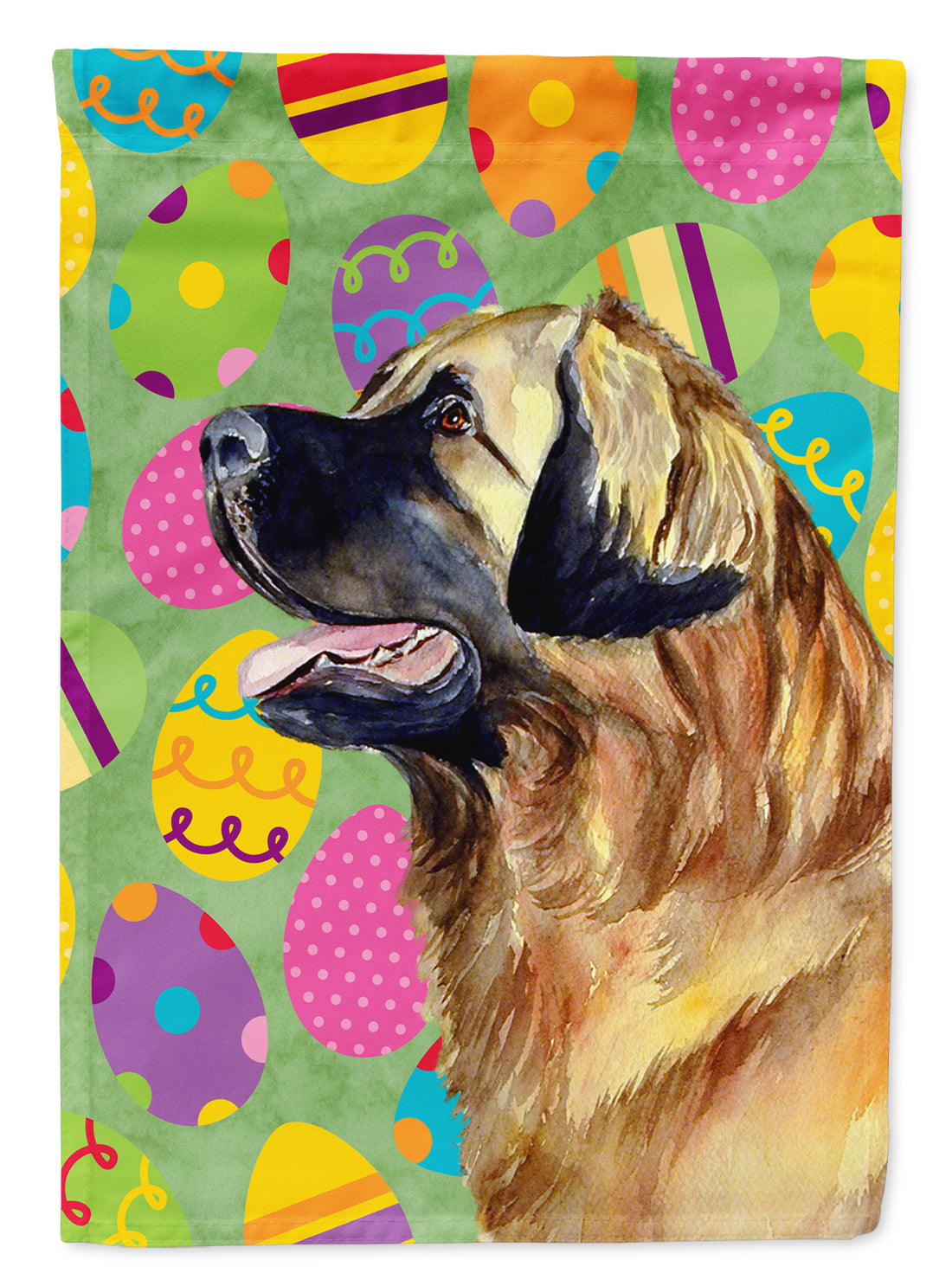 Leonberger Easter Eggtravaganza Flag Canvas House Size  the-store.com.