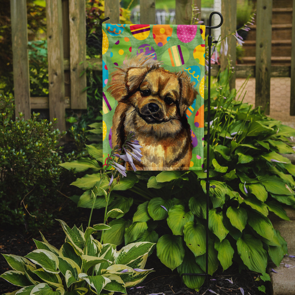 Tibetan Spaniel Easter Eggtravaganza Flag Garden Size  the-store.com.