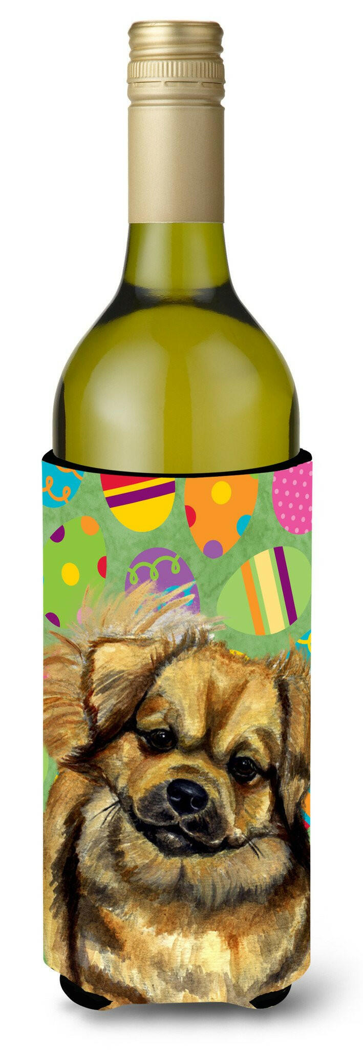 Tibetan Spaniel Easter Eggtravaganza Wine Bottle Beverage Insulator Beverage Insulator Hugger by Caroline&#39;s Treasures