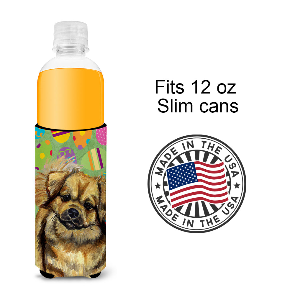 Tibetan Spaniel Easter Eggtravaganza Ultra Beverage Insulators for slim cans LH9439MUK.