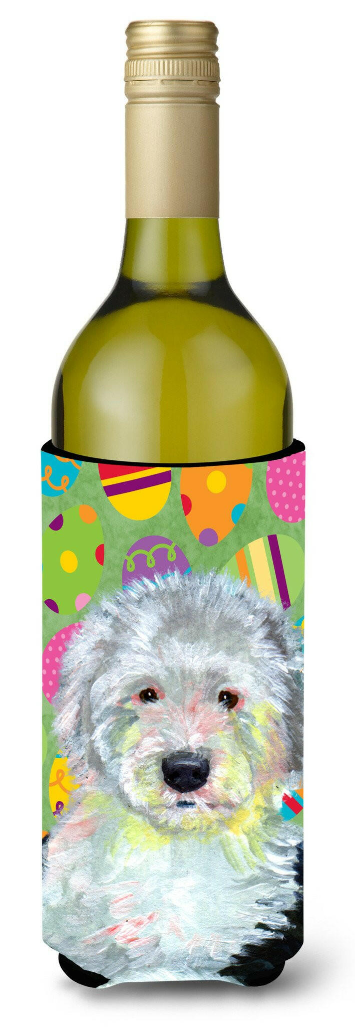 Old English Sheepdog Easter Eggtravaganza Wine Bottle Beverage Insulator Beverage Insulator Hugger by Caroline's Treasures