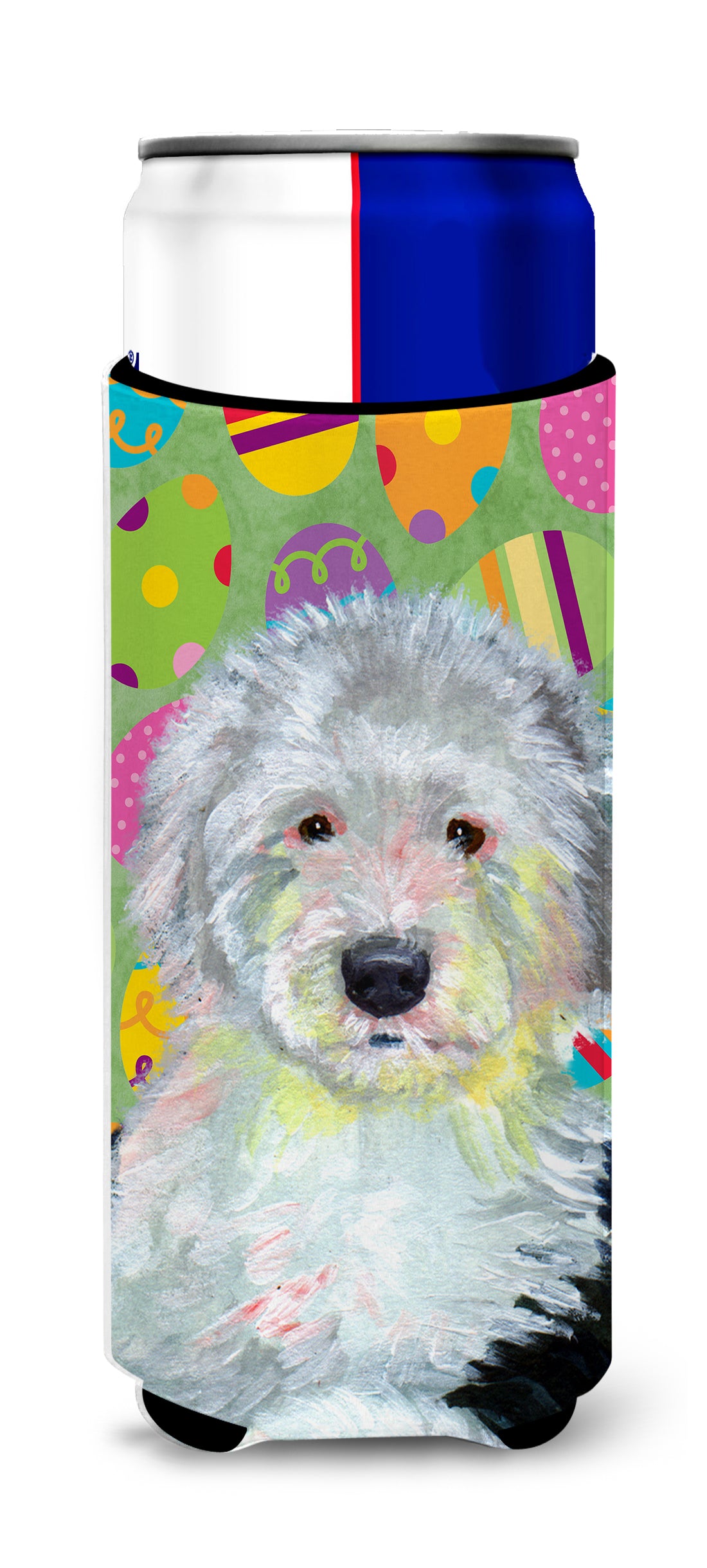 Old English Sheepdog Easter Eggtravaganza Ultra Beverage Insulators for slim cans LH9441MUK.