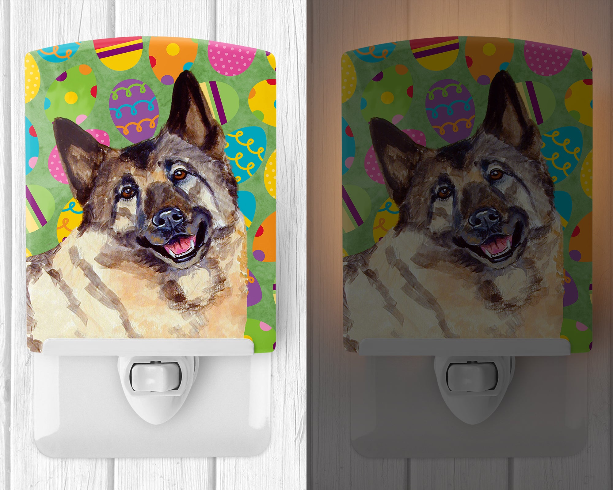 Norwegian Elkhound Easter Eggtravaganza Ceramic Night Light LH9443CNL - the-store.com