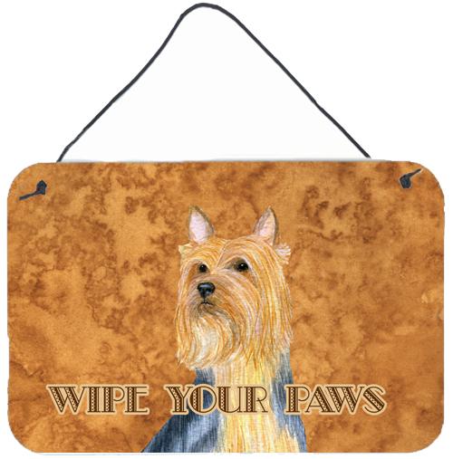 Silky Terrier Wipe your Paws Aluminium Metal Wall or Door Hanging Prints by Caroline's Treasures