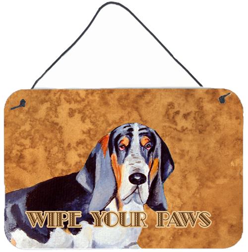 Basset Hound Wipe your Paws Aluminium Metal Wall or Door Hanging Prints by Caroline's Treasures