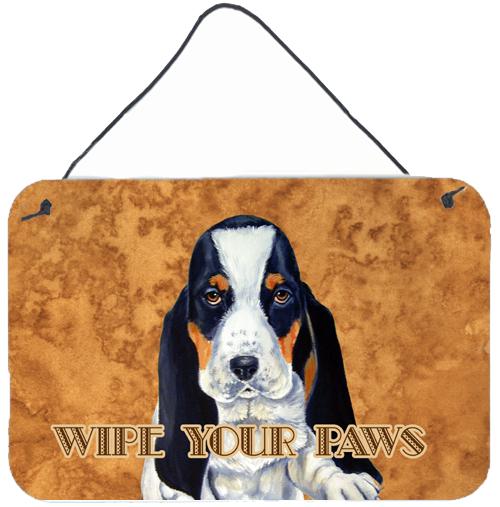 Basset Hound Wipe your Paws Aluminium Metal Wall or Door Hanging Prints by Caroline's Treasures