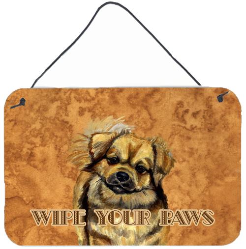 Tibetan Spaniel Wipe your Paws Aluminium Metal Wall or Door Hanging Prints by Caroline&#39;s Treasures