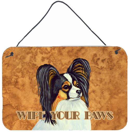 Papillon Wipe your Paws Aluminium Metal Wall or Door Hanging Prints by Caroline's Treasures