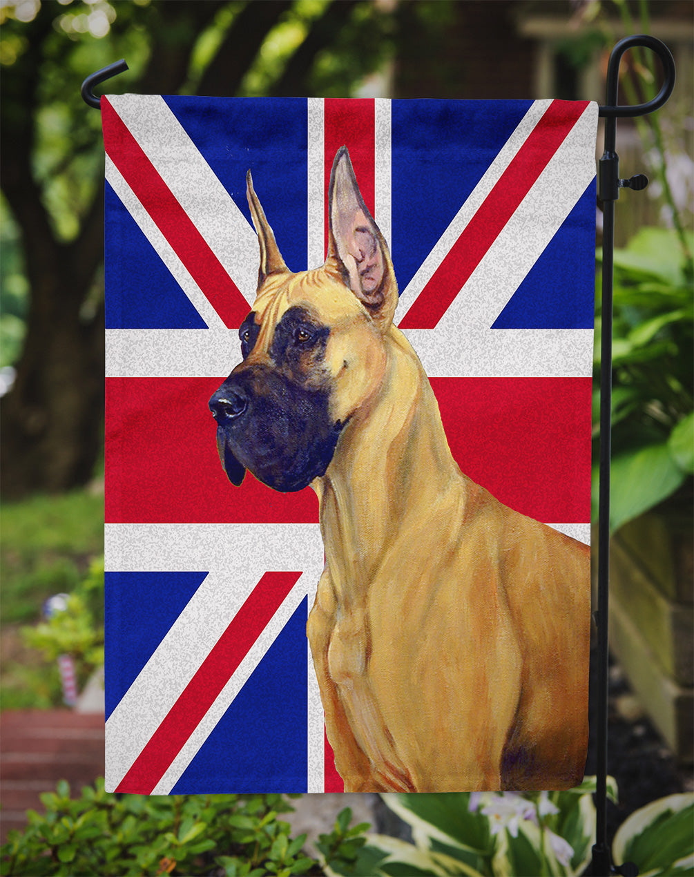 Great Dane with English Union Jack British Flag Flag Garden Size  the-store.com.