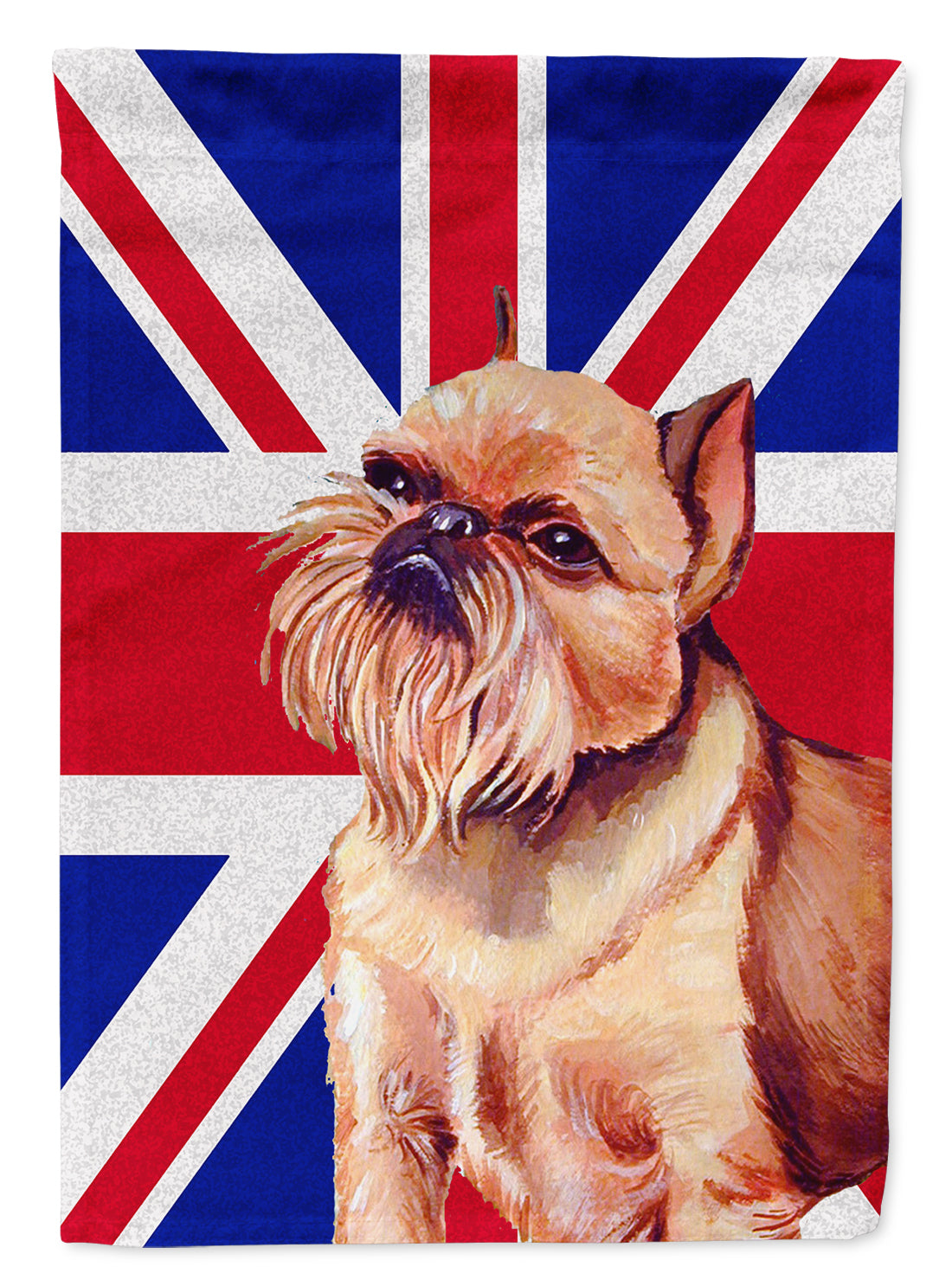 Brussels Griffon with English Union Jack British Flag Flag Canvas House Size LH9466CHF  the-store.com.