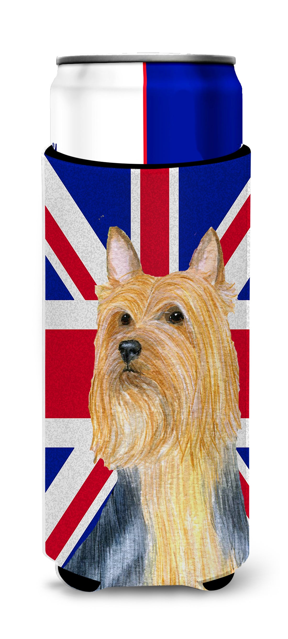 Silky Terrier with English Union Jack British Flag Ultra Beverage Insulators for slim cans LH9468MUK.