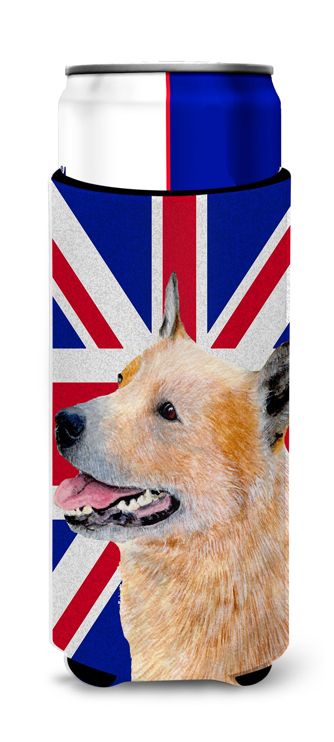 Australian Cattle Dog with English Union Jack British Flag Ultra Beverage Insulators for slim cans LH9469MUK.