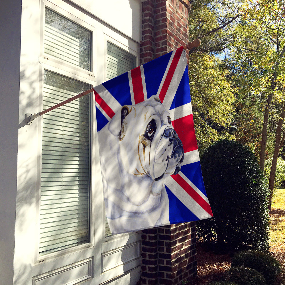 English Bulldog with English Union Jack British Flag Flag Canvas House Size LH9471CHF  the-store.com.