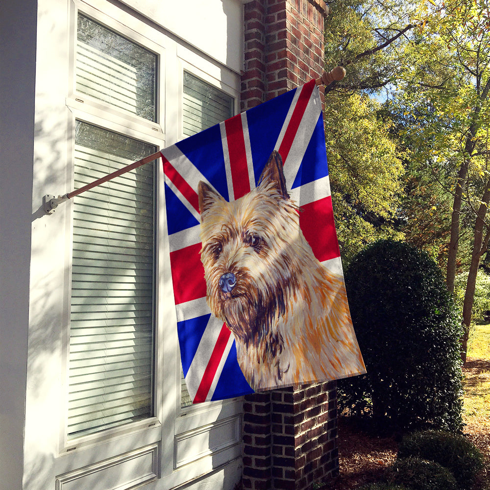 Cairn Terrier with English Union Jack British Flag Flag Canvas House Size LH9472CHF  the-store.com.