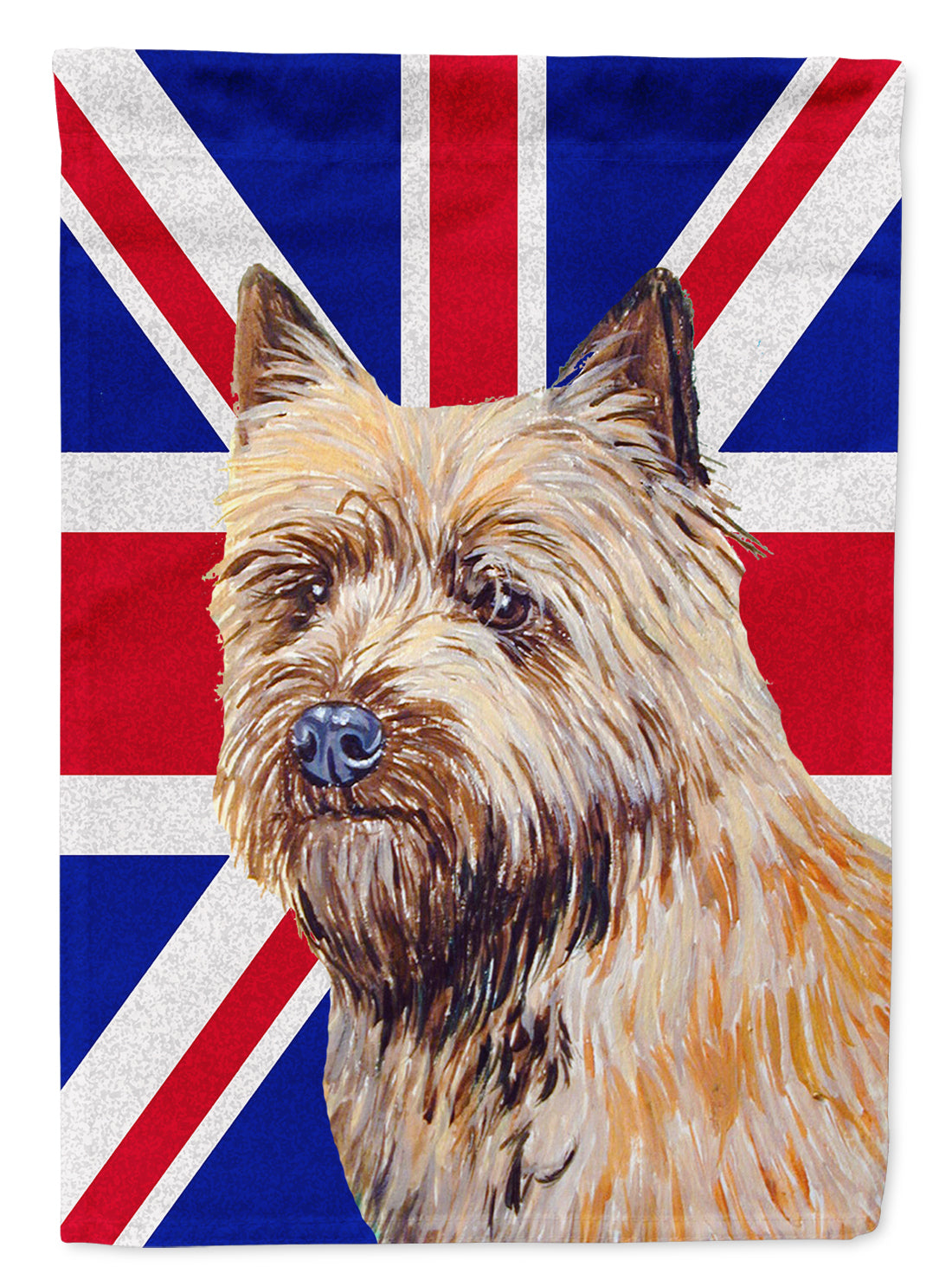 Cairn Terrier with English Union Jack British Flag Flag Canvas House Size LH9472CHF  the-store.com.