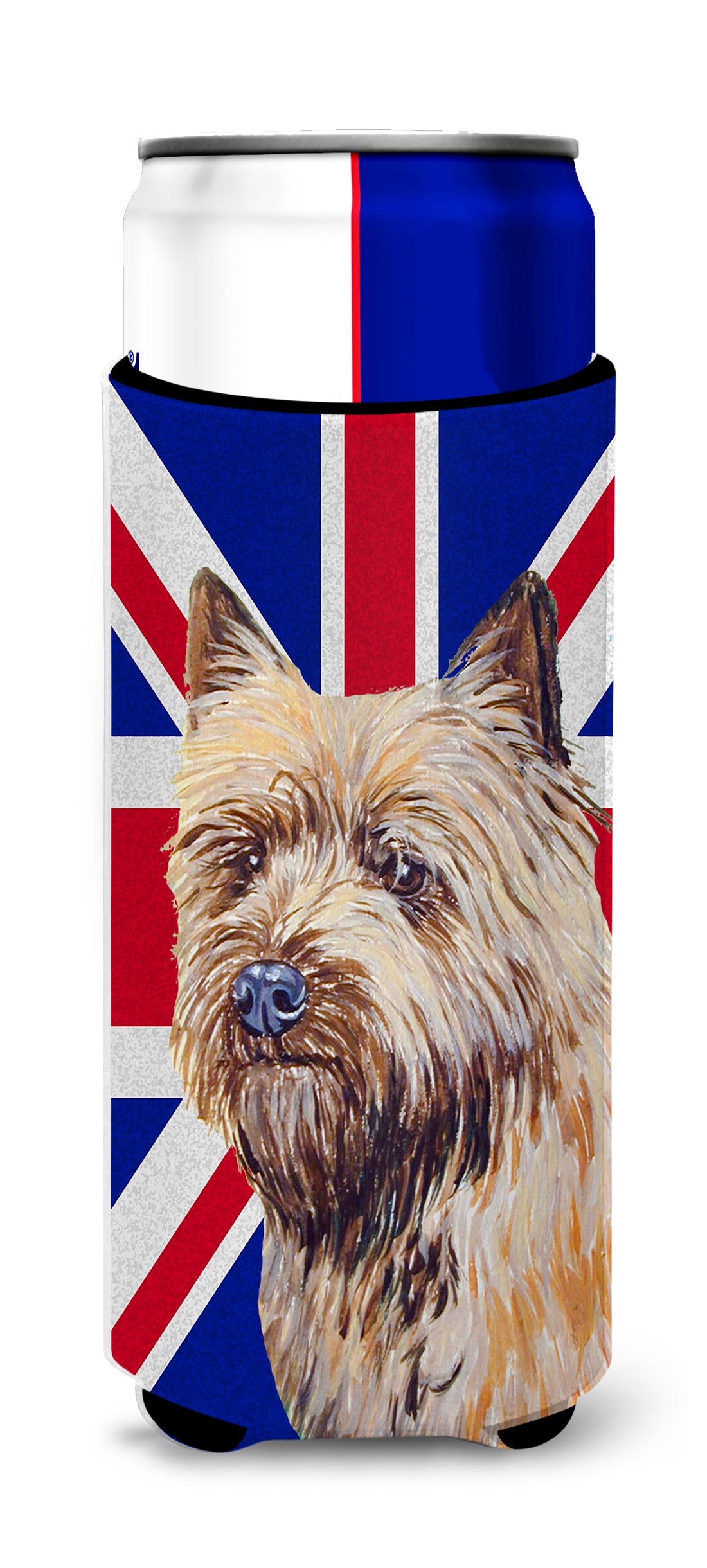 Cairn Terrier with English Union Jack British Flag Ultra Beverage Insulators for slim cans LH9472MUK.