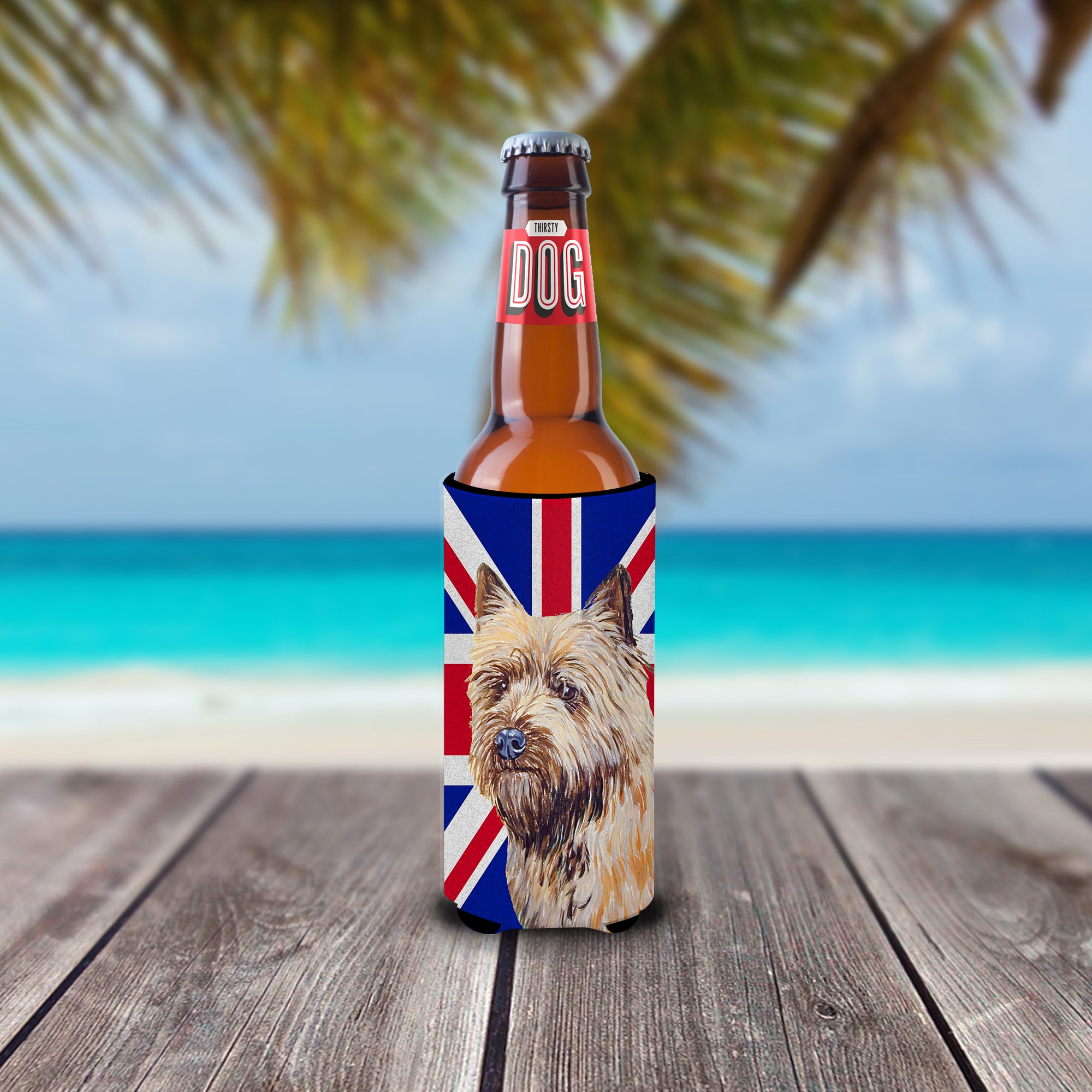 Cairn Terrier with English Union Jack British Flag Ultra Beverage Insulators for slim cans LH9472MUK.