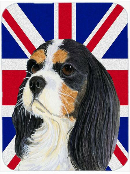 Cavalier Spaniel with English Union Jack British Flag Glass Cutting Board Large Size LH9476LCB by Caroline&#39;s Treasures