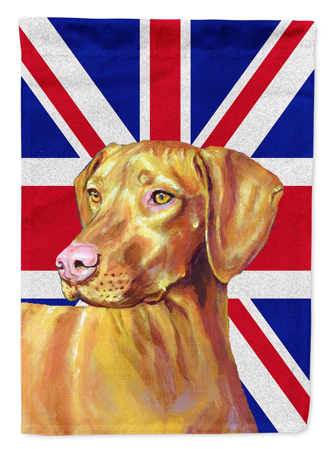 Vizsla with English Union Jack British Flag Flag Canvas House Size LH9477CHF  the-store.com.