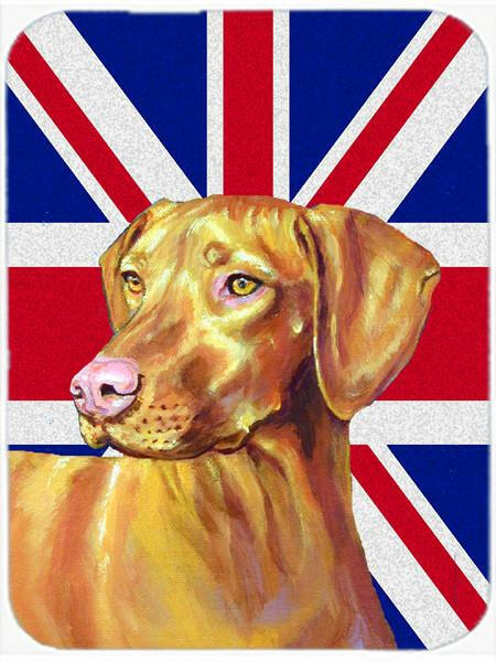 Vizsla with English Union Jack British Flag Glass Cutting Board Large Size LH9477LCB by Caroline's Treasures