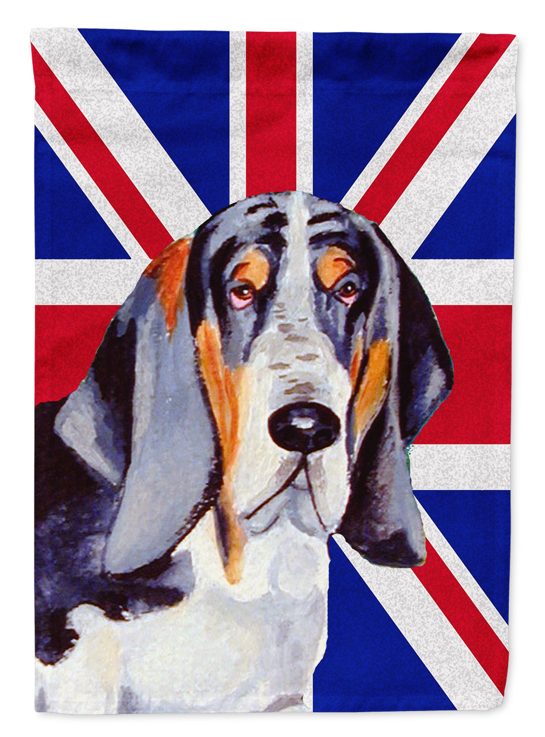 Basset Hound with English Union Jack British Flag Flag Garden Size  the-store.com.