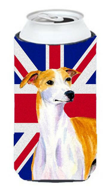 Whippet with English Union Jack British Flag Tall Boy Beverage Insulator Hugger LH9480TBC by Caroline's Treasures