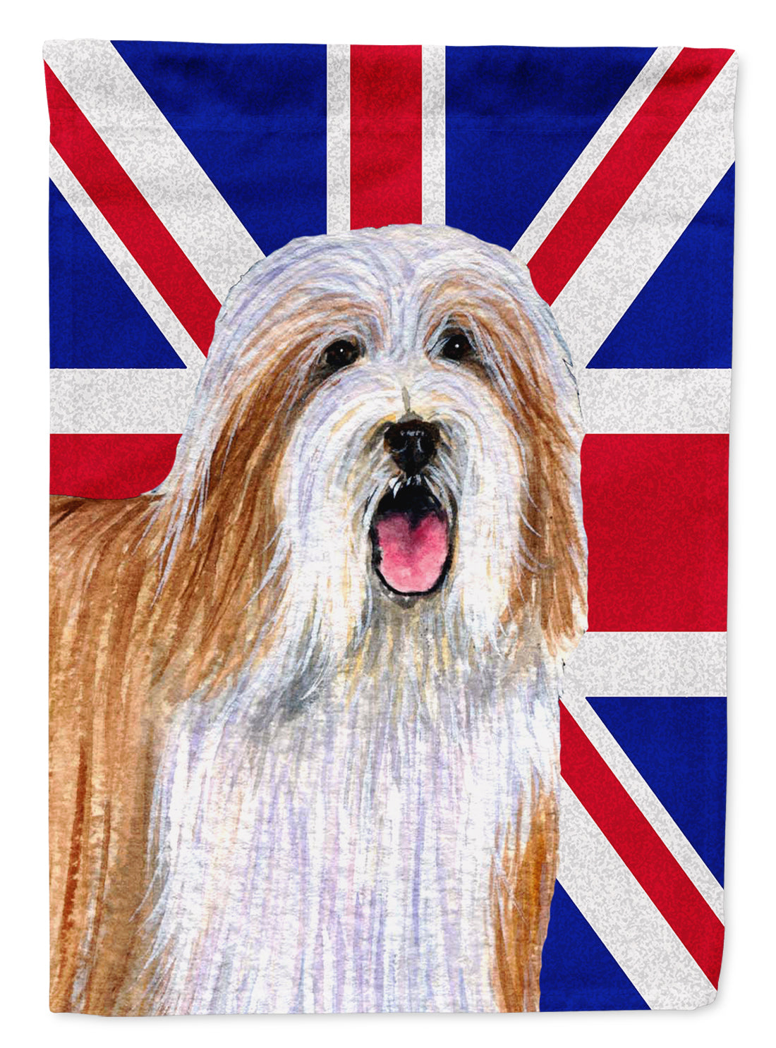 Bearded Collie with English Union Jack British Flag Flag Garden Size  the-store.com.