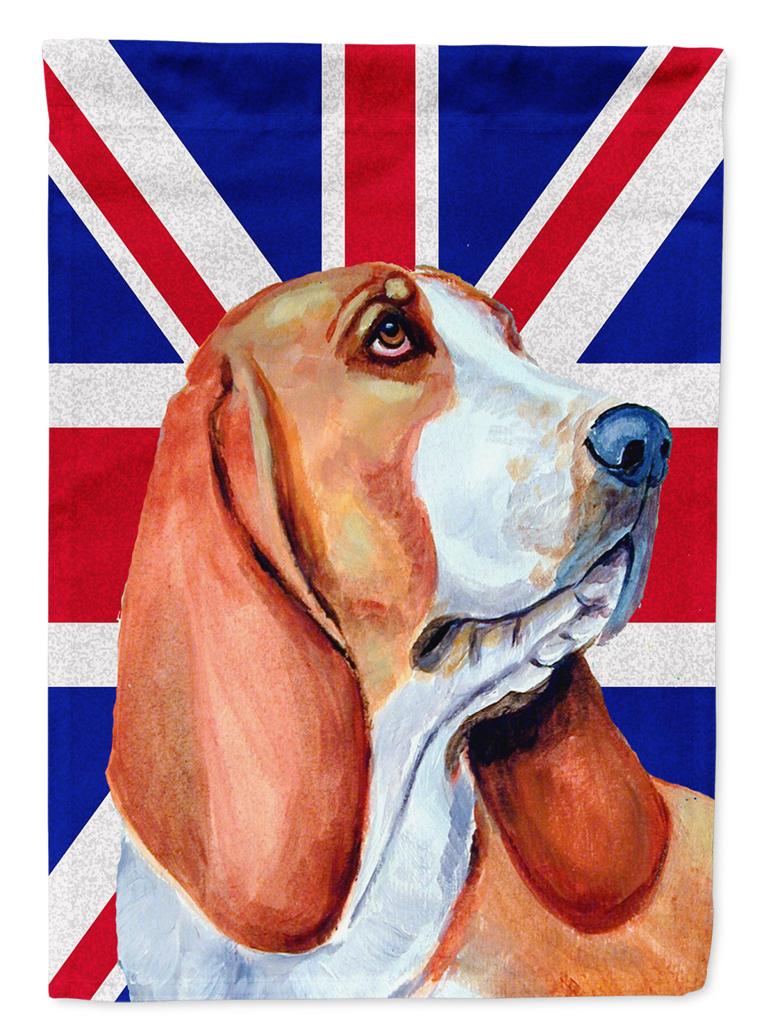 Basset Hound with English Union Jack British Flag Flag Garden Size  the-store.com.