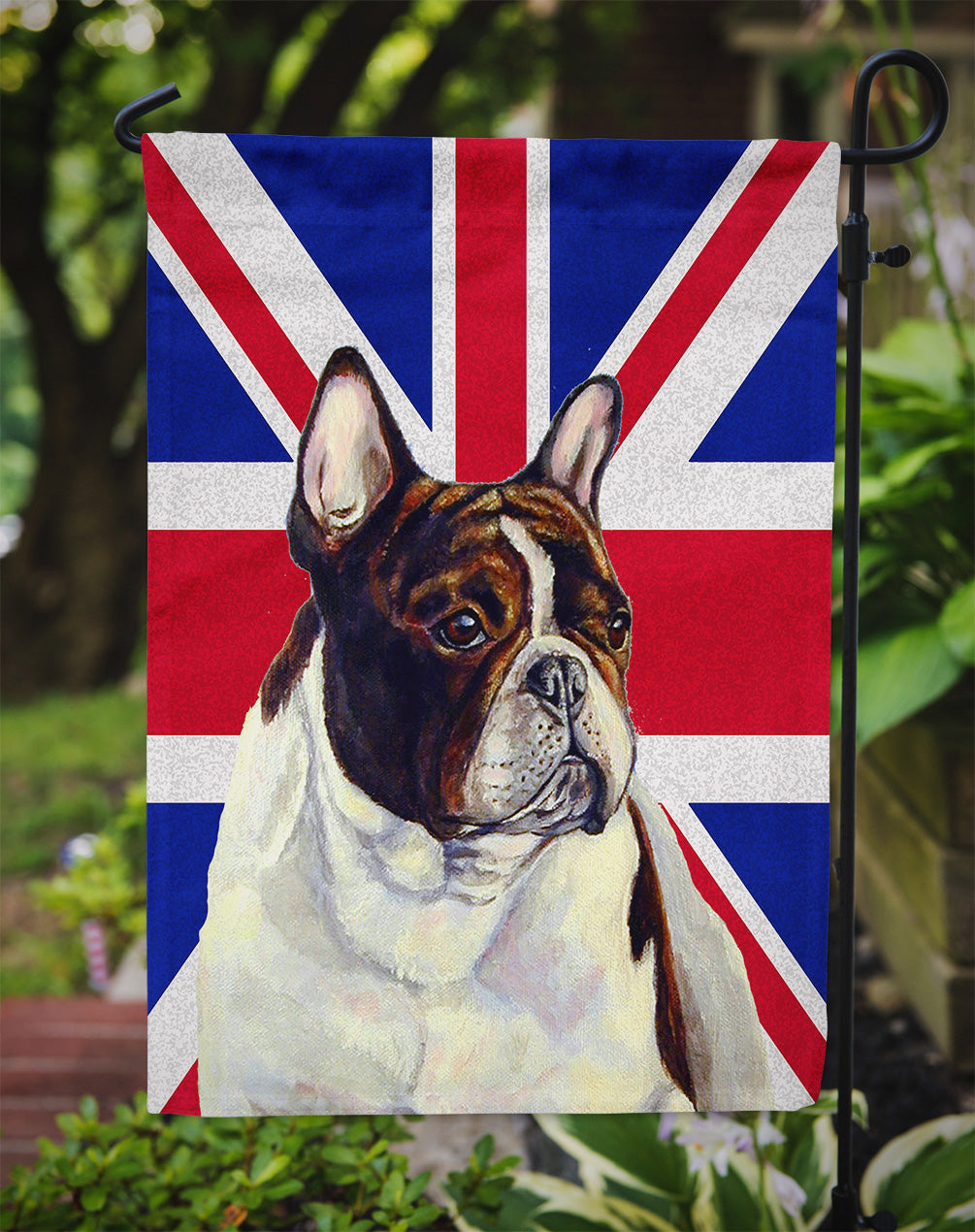 French Bulldog with English Union Jack British Flag Flag Garden Size LH9489GF  the-store.com.