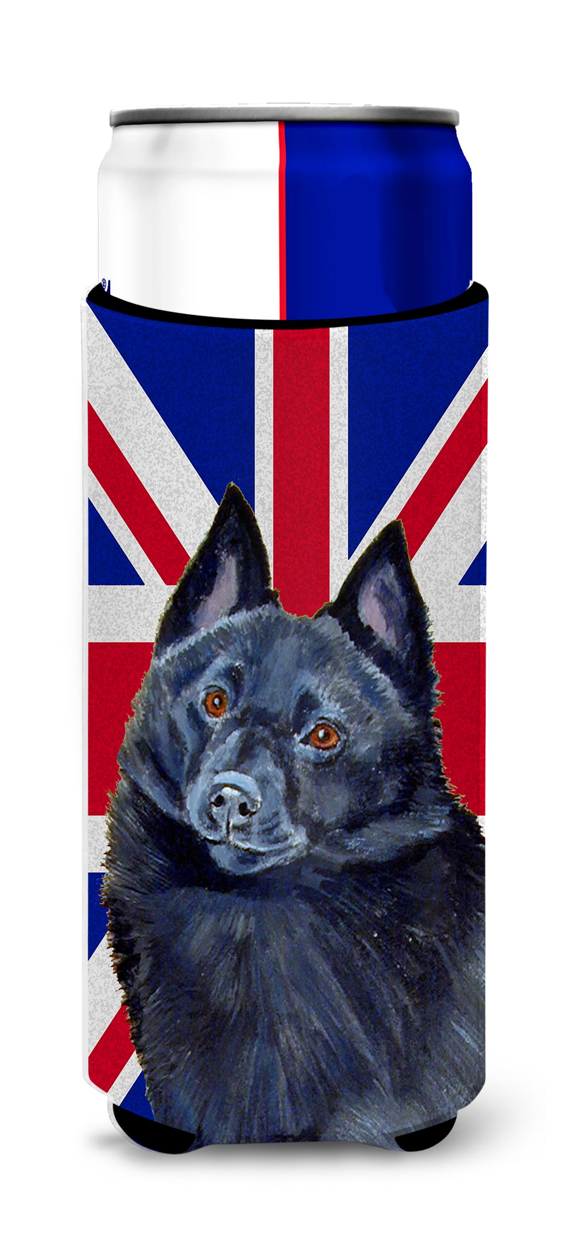 Schipperke with English Union Jack British Flag Ultra Beverage Insulators for slim cans LH9491MUK.